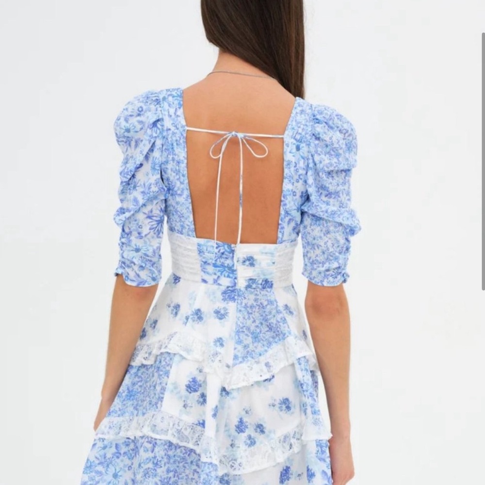 FOR LOVE & LEMONS Rosalyn Mini Dress in Blue NWT - Picture 2 of 3